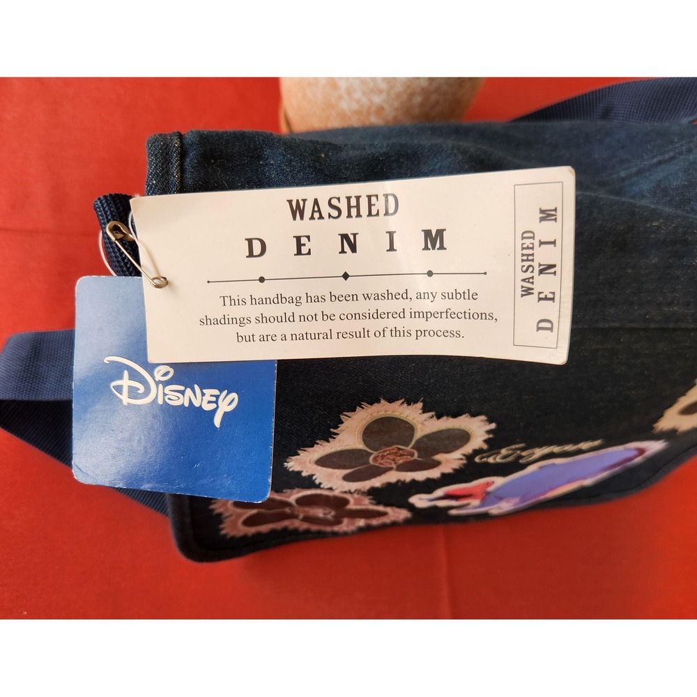 Vintage Disney Eeyore Denim Crossbody Bag Blue Floral Messenger NWT - Picture 5 of 11